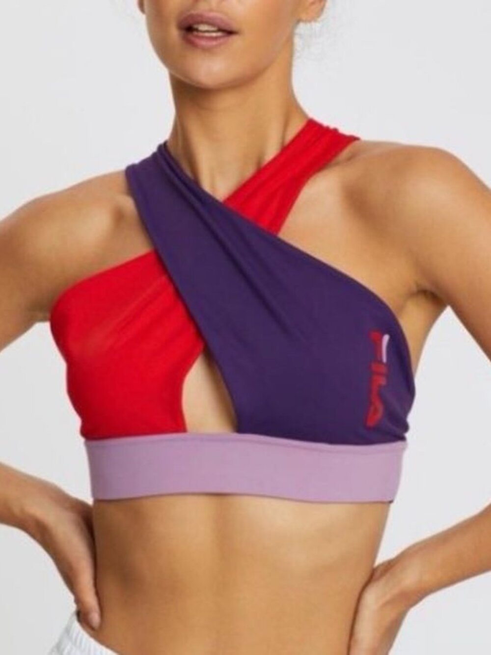 NEW! Fila Britta Combat Wrap Sports Bra Colorblock Size Large